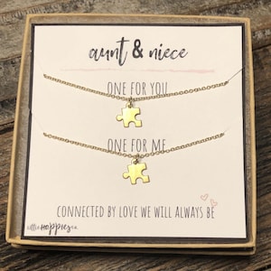 Aunt niece necklace, Aunt necklace, Aunt and niece gifts, Necklaces for 2, Special niece necklace, Puzzle piece necklace, Puzzle necklace