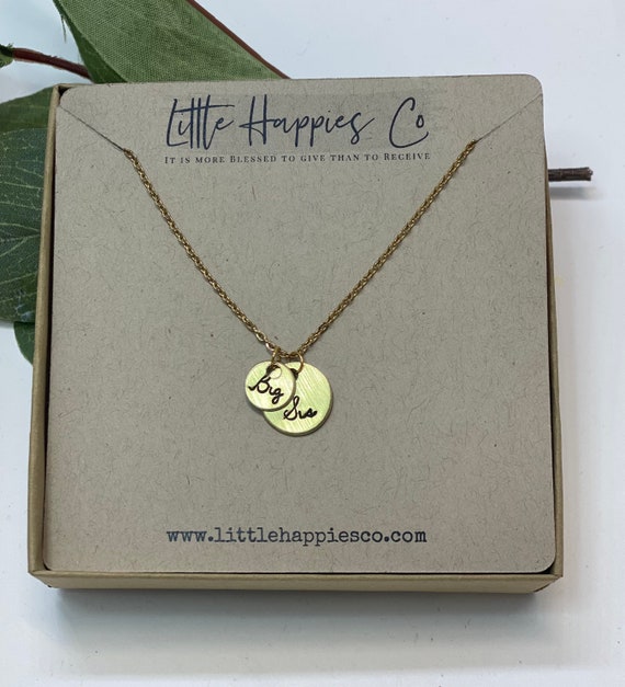 Big Sister & Little Sister Heart Necklace, Sister Jewelry, Big Sis Lil –  Venture On Designs