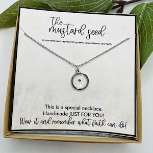 Mustard Seed Necklace Gift, Gifts for Her, Birthday Gift for Friend, Encouragement Gift, Christian Jewelry, Mustard Seed Charm, Gift Box