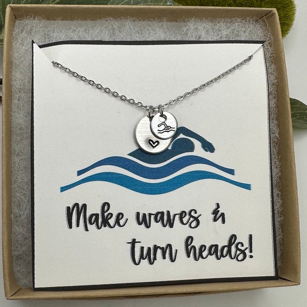Swim Gifts, Gift for Swimmer, Swim Necklace, Gift for Swim team, Swim Coach, Bulk Team Gift, Swim Mom