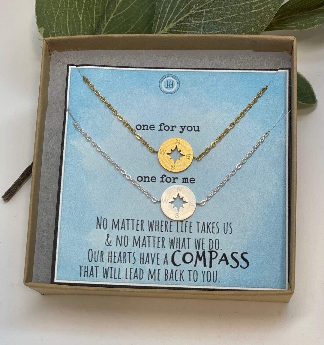 Compass Bracelet, Bracelet Set for Best Friends, 2 Compasses, Gift for 2 Friends, Compass