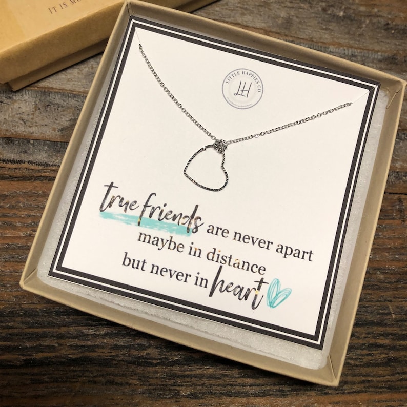 Long Distance Friendship Necklace BFF Gifts Best Friend Long Etsy