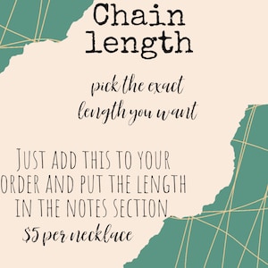 Request a different length of chain for 1 necklace. Please DO NOT add this to your cart. Message shop for length change