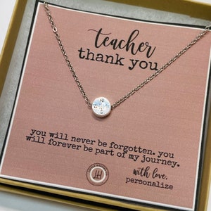 Personalized Gift for teacher, Teacher gift, Teacher appreciation gift, inexpensive teacher gift, compass necklace, teacher gifts