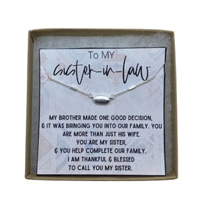 To My Sister In Law Necklace - Sister-in-Law birthday gift for sister in law, Sister-in-law wedding gift sister in law, Bonus sister gift