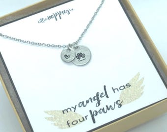 Cat Memorial Gift, dog mem gift, Paw Necklace, Loss of Cat, Cat Sympathy Gift for Female, Loss of Cat, Loss of Cat Necklace, Pet Loss Gifts