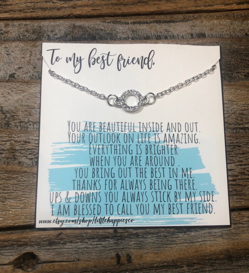 Best Friend Bracelet With Message Card Best Friend Gift Etsy