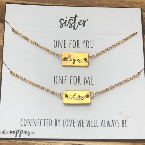 Sister necklaces for 2, Personalized gifts for sister, Gift for sister, lil and big, birthday idea for sister, Sister necklace, Sister gifts
