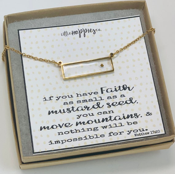 Real mustard seed necklace, Encouragement gift, Mustard seed jewelry, Faith necklace, Christian jewelry, Miscarriage gift, Inspirational