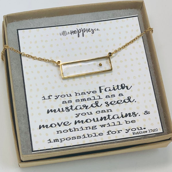 Real mustard seed necklace, Encouragement gift, Mustard seed jewelry, Faith necklace, Christian jewelry, Miscarriage gift, Inspirational