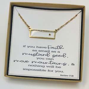 Faith Mustard Seed Necklace, Christian Jewelry, Move Mountains, Christian Gift for her, Faith Necklace, Real Mustard Seed Charm, Dainty