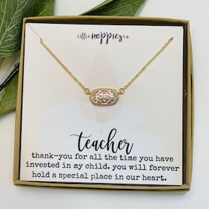 Christmas Gift for Teacher, Teacher necklace Teacher appreciation, teacher assistant, unique teacher gifts, preschool teacher gift, Name