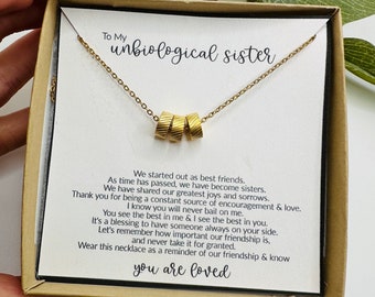 Unbiological Sister Necklace, Unbiological Sisters Gift, Gift for Best Friends, BFF Gift, Sister Gifts, Christmas Gift for Bestie, Bulk