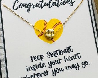 Softball Necklace, Gift for Softball player, Softball Team Gifts, Graduation Gift for Softball Player, Bulk Gift, Senior Night
