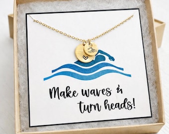 Swim Gifts, Gift for Swimmer, Swim Necklace, Gift for Swim team, Swim Coach, Bulk Team Gift, Swim Mom, Graduation, Swimmer Gift for Girls