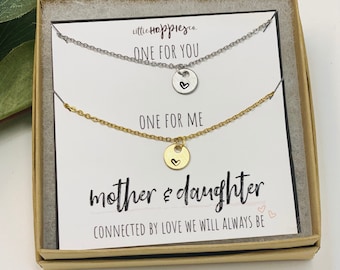 Mother Daughter Necklace, Gift for Mom from Daughter, Birthday Gift for mom, mom jewelry, Christmas Gift for mom, mom and daughter necklace