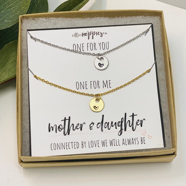 Mother Daughter Necklace, Gift for Mom from Daughter, Birthday Gift for mom, mom jewelry, Christmas Gift for mom, mom and daughter necklace