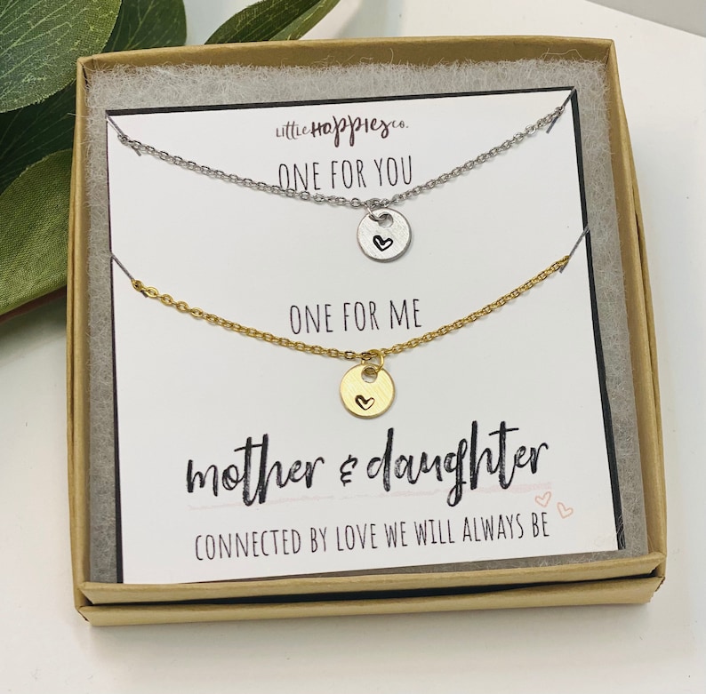 Mother Daughter Necklace Gift for Mom From Daughter Birthday Etsy