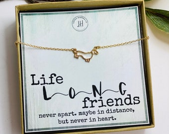 Best friend gifts, Dachshund Necklace, Dachshund Gifts for Female, Gifts for Her,  Birthday Gift for Best Friend, Friendship Necklace