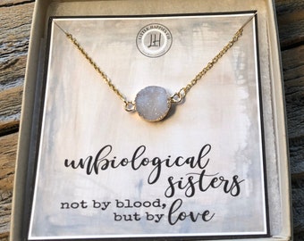 Unbiological Sister Best Friend Gift, Meaningful Friendship Necklace, Gifts For Her, Birthday Gift for Best Friend, Friendship Gift Female