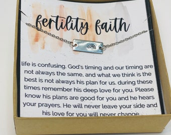 Infertility, Infertility gifts, IVF Support Gift, Miscarriage gift, IVF, Infertility Wish, Rainbow Necklace, Strength, Strength Jewelry