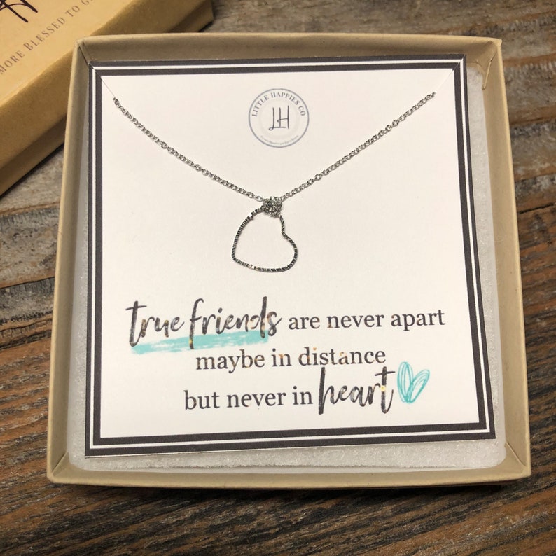 Long Distance Friendship Necklace BFF Gifts Best Friend Long Etsy