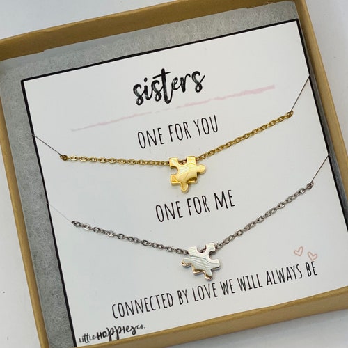 Puzzle Necklace Set for Sister Gift for Sisters Sister Gift Etsy