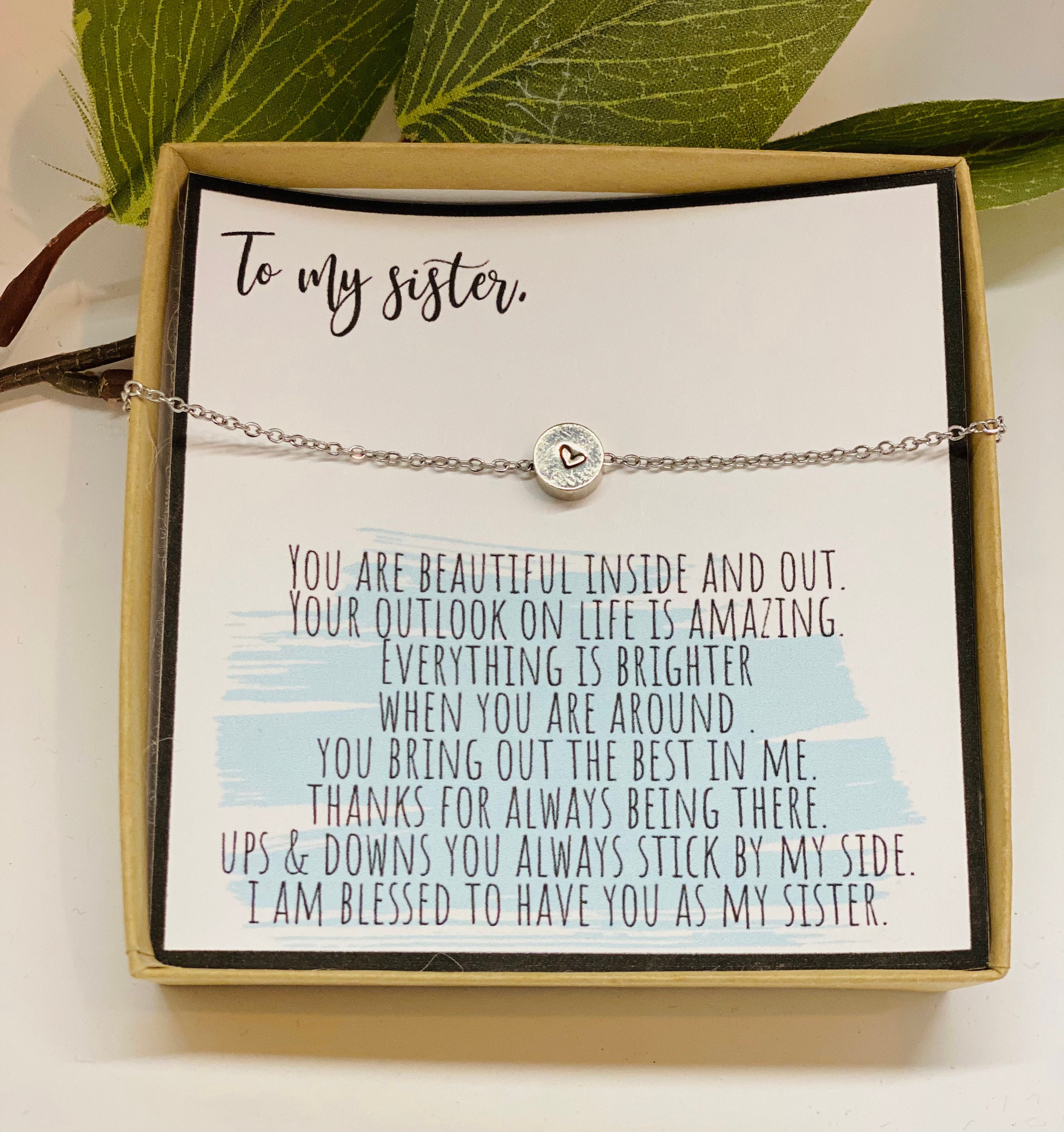 Heart Sister Necklace, Gift for Sister, Sister Gifts, Christmas gift for sister, Send a gift to your sister, Unique Sister gift, Gifts