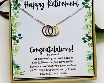 Retirement Gifts for Women, Retirement Gifts, Retirement Necklace, Gift for Coworker Leaving Job, Female Retirement Gift, Inexpensive Gift