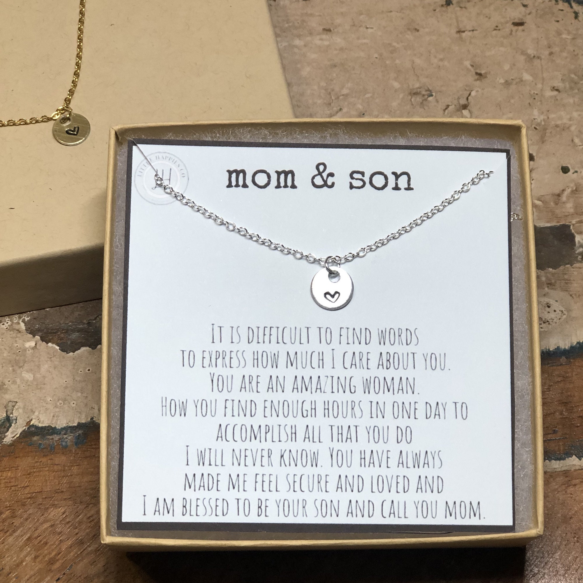 Buy Mother and Son Necklace, Mother's Day Gift for Mom from Son, Mom Birthday Gift from Son, Mom Necklace, Mother's Day Gift Online | {Made with Luv
