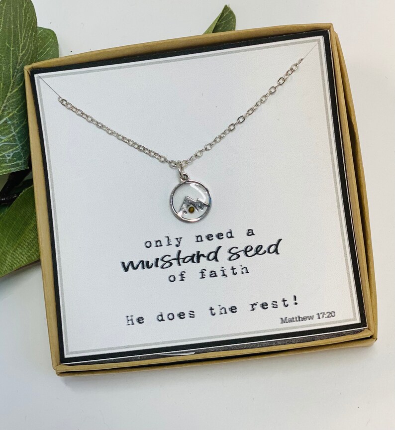 Mustard Seed Necklace Encouragement Gift Mustard Seed Etsy