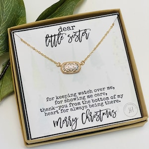 Little sister Christmas Gift- Younger sister gift, Sister necklace, Little sister gifts from big sister, Little Big, Little Sis and Big Sis
