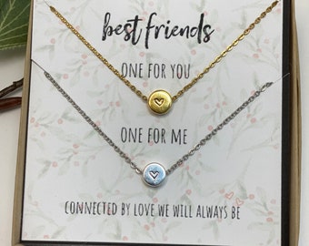 Christmas Personalized Best friend gifts, friendship gift, necklace set, two necklaces, best friend birthday gift, Best friend necklace