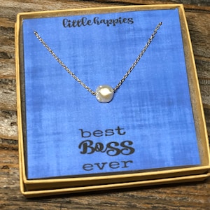 Gift for boss, Co-worker gift, Present for boss, gift for Manager, best boss, dainty pearl necklace, birthday gift, inexpensive