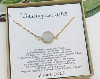 Unbiological Sisters Gift, Unbiological Sister Necklace for Her, Best Friend Gift for Female, Friendship Jewelry, Gifts for Her, BFF Gift