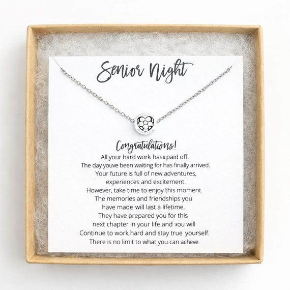 Senior Night Soccer Necklace Gift, Soccer Player Gift, Athlete Necklace, Senior Athlete Gift, Soccer Graduation Gift, Dainty Soccer Jewelry