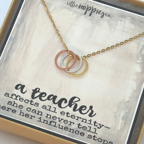 Eternity Necklace Teacher Appreciation Gift Teacher Gifts Etsy