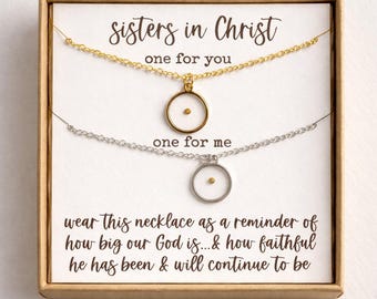 Sisters in Christ,  Mustard seed necklace, Sister in Christ Gift, Christian Jewelry, Gifts for her, Gift for Best Friend, Bible Study Gift