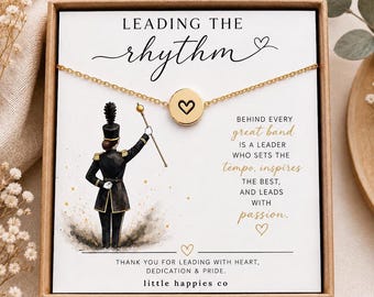 Drum Major Gift Necklace, Marching Band Gift, Drum Major Senior Night Gift, Band Leader Jewelry, Marching Band Senior Gift, Team Gift