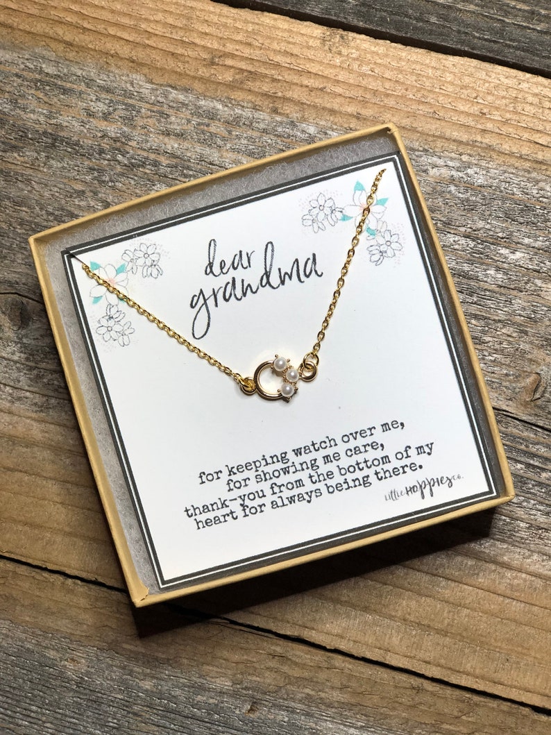 Huiuy Grandma Necklace – 18K Gold Plated Nana Necklace With Birthstone, Gift For Grandma From Granddaughter