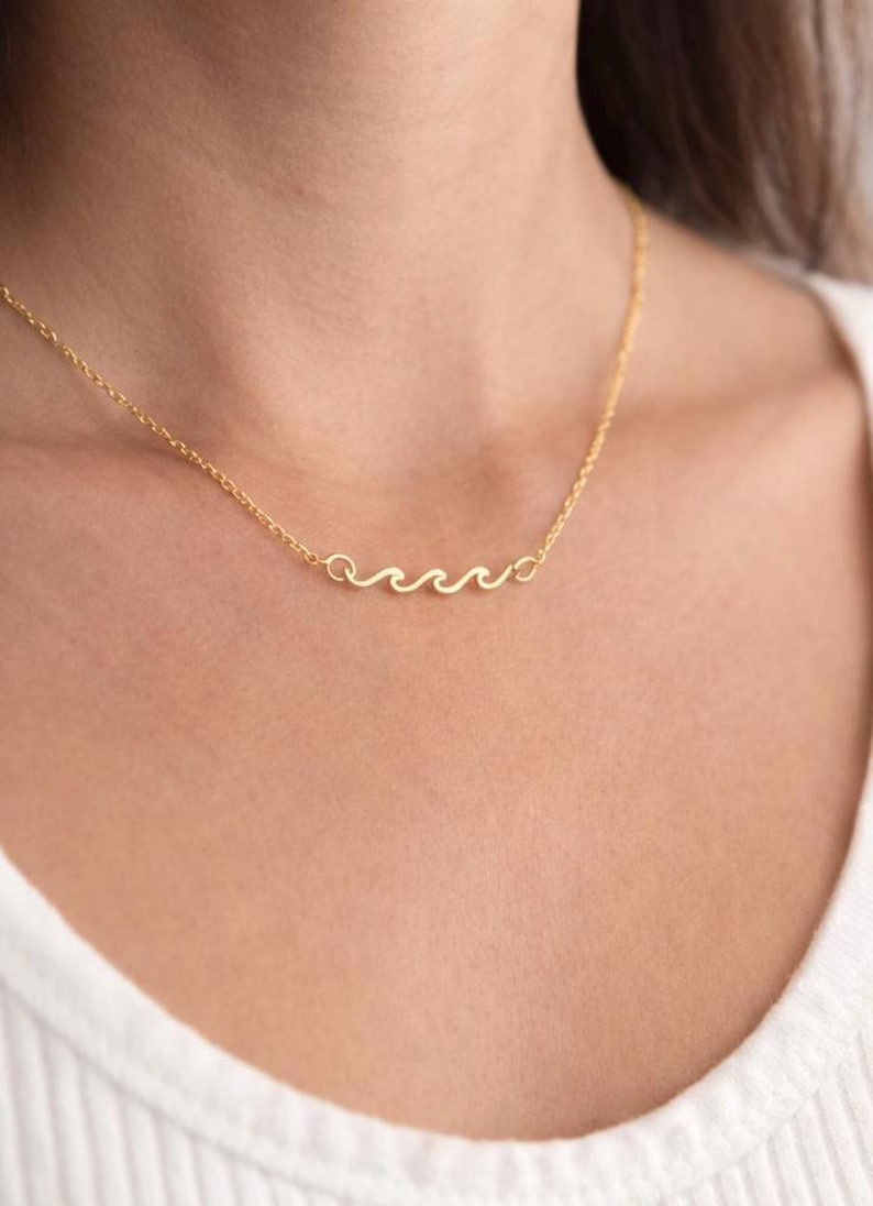 Wave Necklace with Isaiah 43:2 Card • Christian Encouragement Gift • Faith-Based Jewelry • I Will Be With You Bible Verse Gift for Her image 4