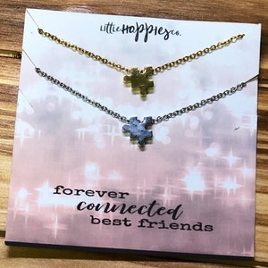2 Necklaces - Necklace Set For Besties, Puzzle Necklace Set for Friends