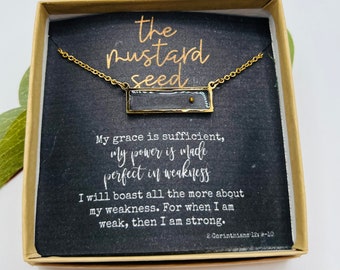 Mustard seed necklace, Miscarriage Gift, Faith Necklace, Encouragement Gift, Thinking of You, Religious Gift, Gifts for Her, Bulk Gifts
