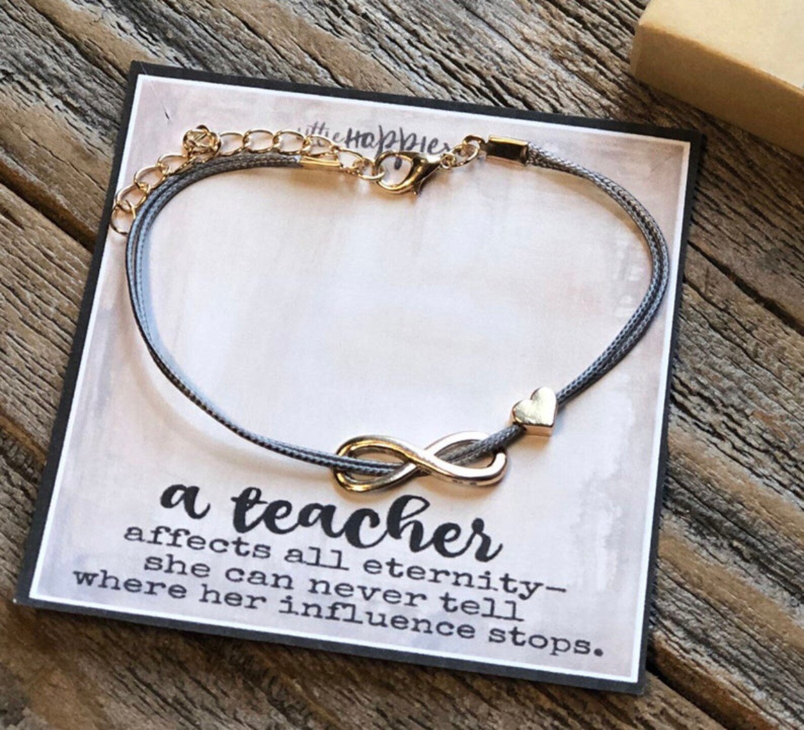 Teacher Infinity Bracelet Teacher Bracelet Teacher Gifts Etsy