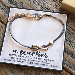 Teacher infinity bracelet, Teacher bracelet, Teacher gifts, Best teacher gifts, Teacher birthday, Teacher appreciation gift, Gift for tutor