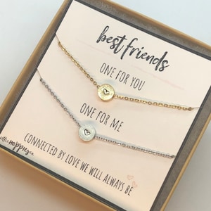 Best Friend Gift, Gift for Best Friends, Best Friend Necklace, Set of 2, Personalized Gifts for her, Initial Necklace, Friendship Gifts