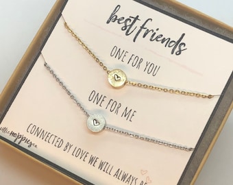 Best friend gifts, friendship gift, necklace set, two necklaces, best friend birthday gift, personalized gift, inexpensive gift, necklace