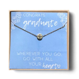Graduation Necklace for Girls, Nursing School Graduation Gift, Compass Necklace for Girls, High School Graduation Gift, Gift for Daughter