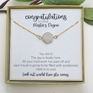 Masters Degree Graduation Gift, Masters Degree Gift, Master's Degree Graduation Necklace, MSN Nursing, Grad Student Graduation Gift