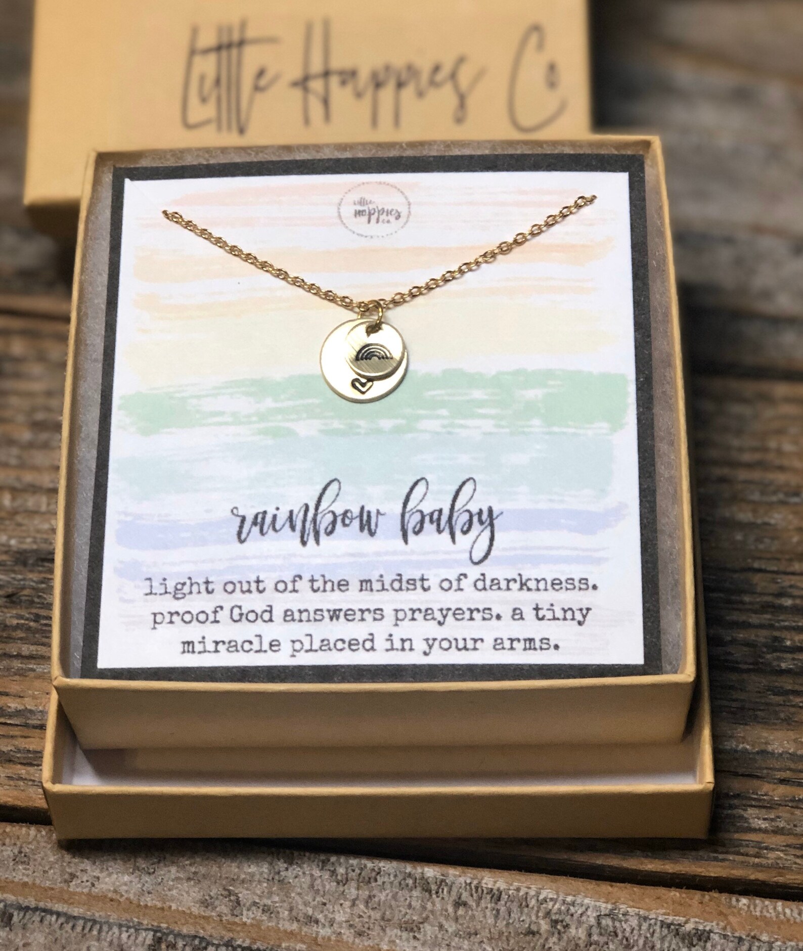 Rainbow baby necklace Clearance